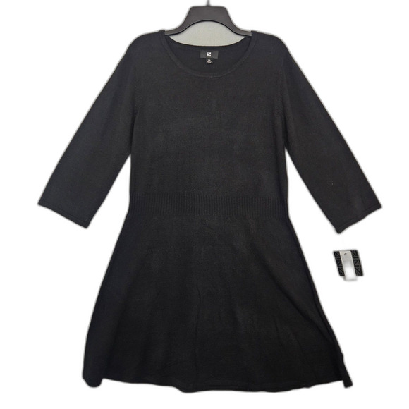 New IZ Byer XXL Sweater Dress Black Knee Legnth Long Sleeve - Picture 1 of 7